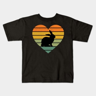 I Love Rabbits Retro Heart Rabbit Fan Rabbit Kids T-Shirt